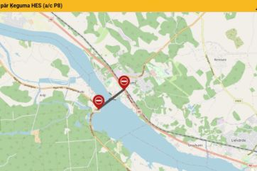 Attēls rakstam: 9. decembrī uz laiku būs slēgta satiksme pāri Ķeguma HES