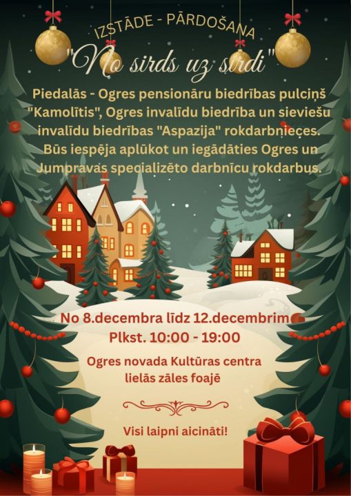 Izstāde – pārdošana “No sirds uz sirdi” Ogres novada Kultūras centrā