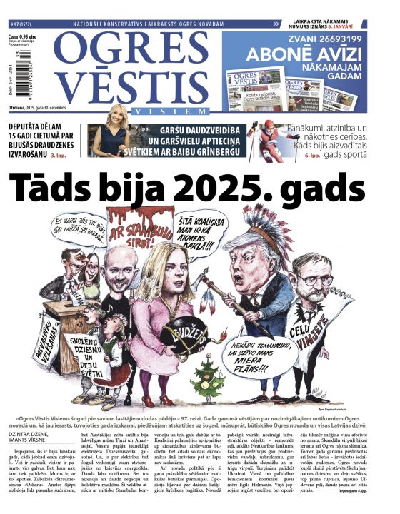 Laikraksta «Ogres Vēstis Visiem» 30. decembra numurā