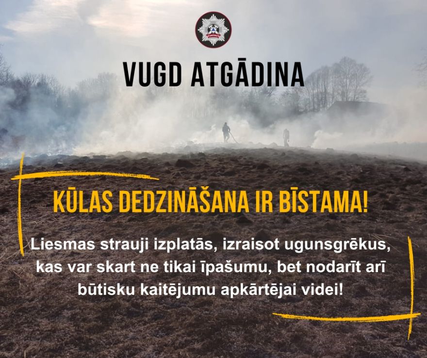 Aizvadītajā gadā reģistrēts pēdējos 10 gados mazākais kūlas ugunsgrēku skaits