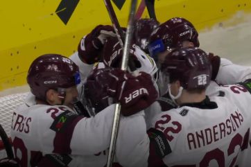 Attēls rakstam: Latvijas hokejisti pasaules čempionāta uzvar spēlē pret Vāciju