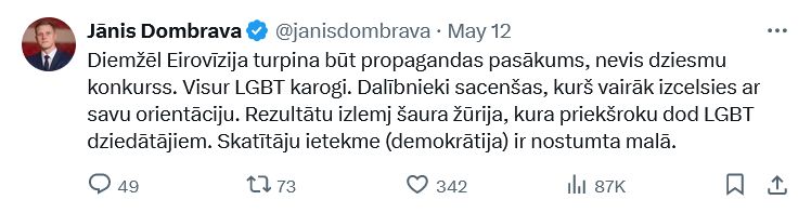 Ekrānuzņēmums no "X"