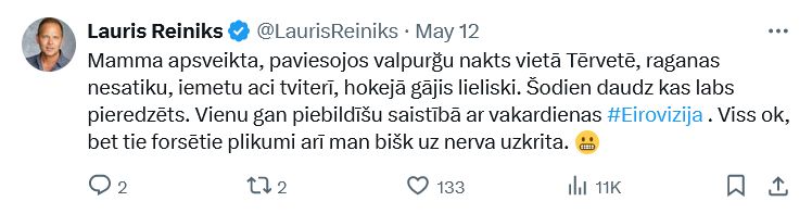 Ekrānuzņēmums no "X"