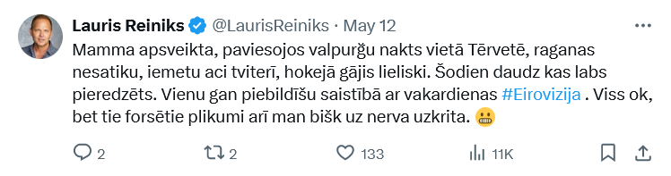 Ekrānuzņēmums no "X"