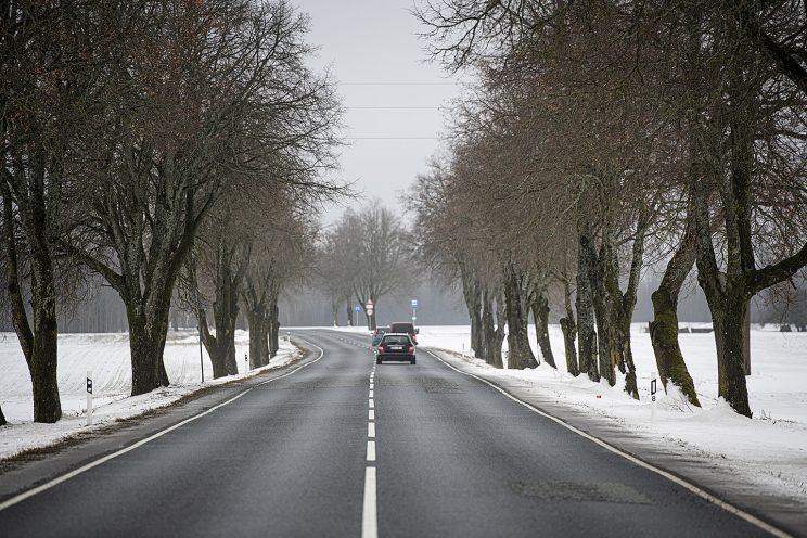 Attēls rakstam: Vietām Vidzeme un Latgalē autoceļi ir sniegoti un apledo