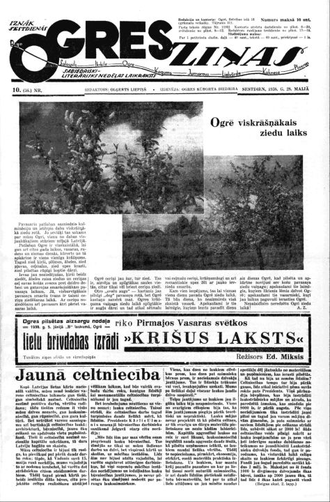 No vēstures. Ogres Ziņas Nr. 10 (28.05.1938.)