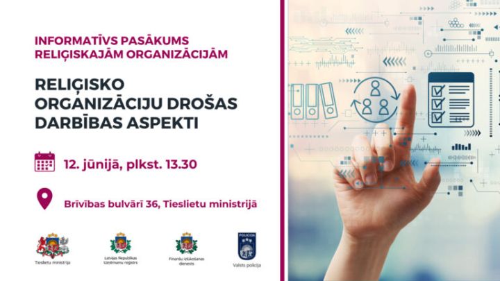 Tieslietu ministrijā notiks tikšanās reliģiskām organizācijām par drošas darbības aspektiem
