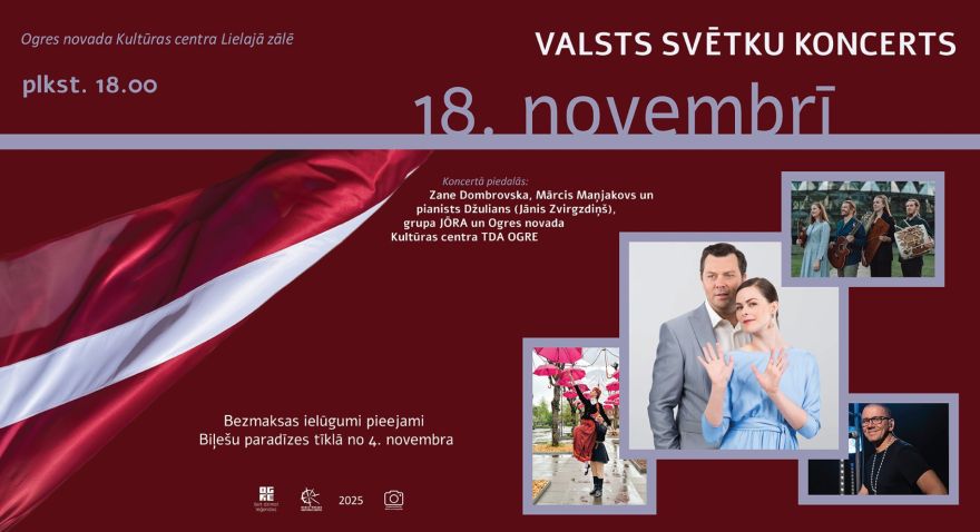 Ogrē notiks Valsts svētku koncerts 