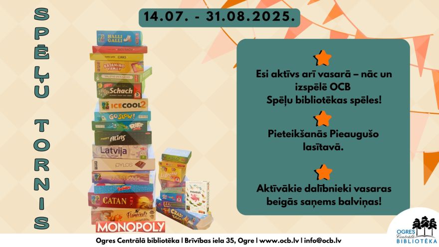 Iespēja piedalīties galda spēļu vasaras maratonā