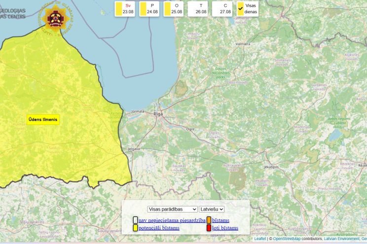 Attēls rakstam: Meteorologi izplata dzelteno brīdinājumu