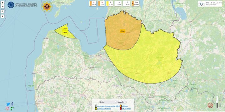 Izsludināts oranžais brīdinājums