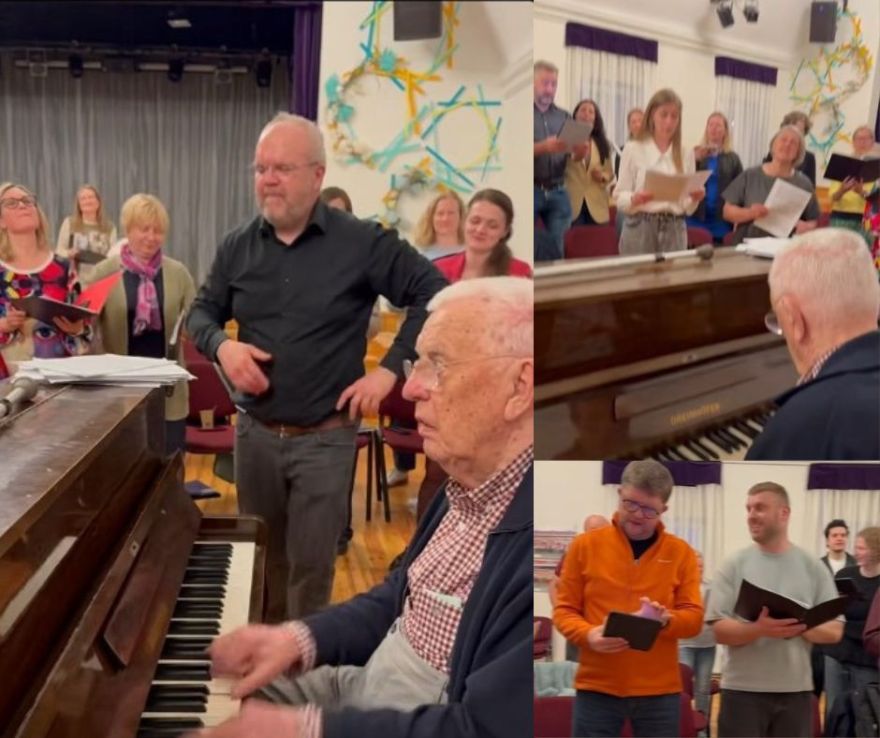 Maestro Raimonds Pauls sakomponē īpašu dziesmu jauktajam korim "Ikšķile" un ir klāt kora mēģinājumā