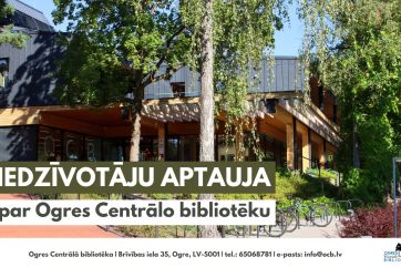 Attēls rakstam: Kā vērtējat Ogres Centrālās bibliotēkas darbību? Iespēja piedalīties iedzīvotāju aptaujā par bibliotēku