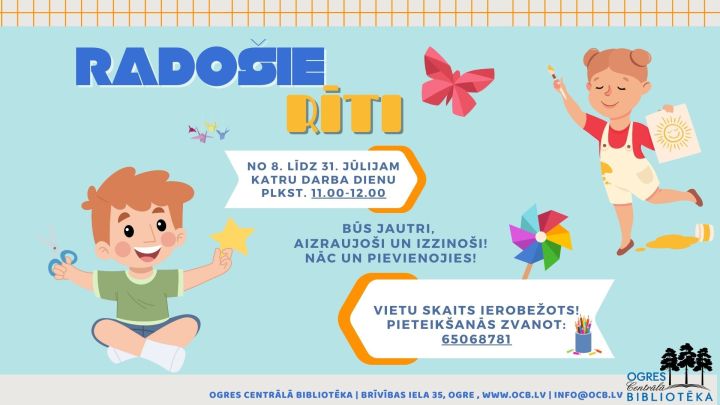 Radošie rīti bērniem Ogres Centrālajā bibliotēkā