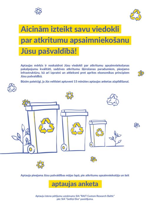 Iespēja izteikt viedokli par atkritumu apsaimniekošanu pašvaldībā
