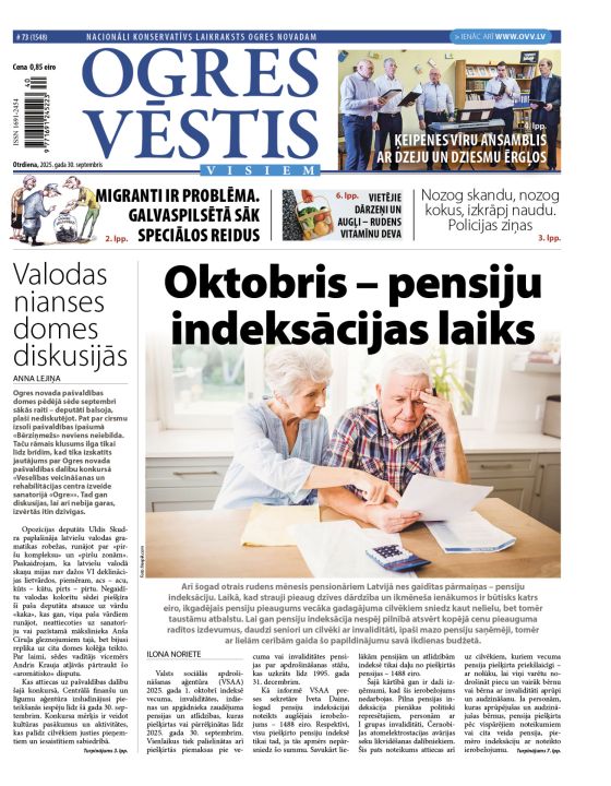 Laikraksta «Ogres Vēstis Visiem» 30. septembra numurā