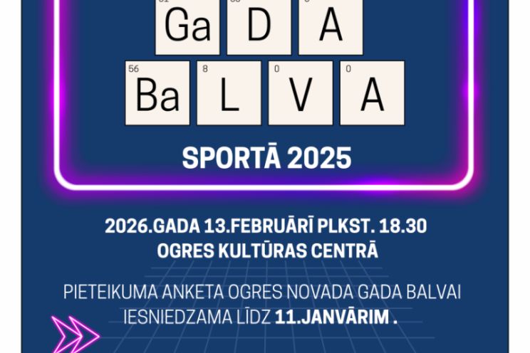 Attēls rakstam: Izsludināta pieteikšanās Ogres novada Gada balvai sportā 2025