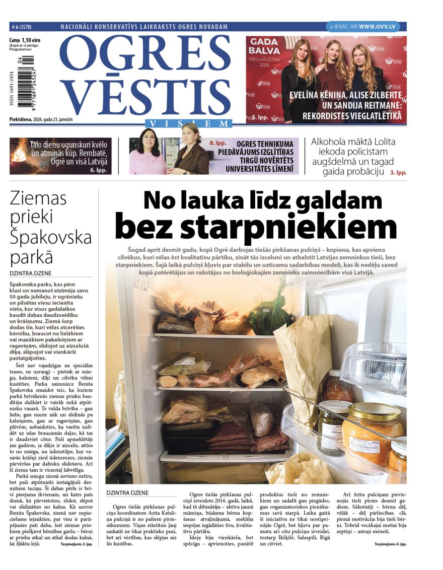 Laikraksta "Ogres Vēstis Visiem" 23. janvāra numurā