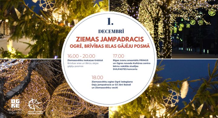 "Ziemas jampadracis" Ogrē ieskandinās svētku gaidīšanas laiku