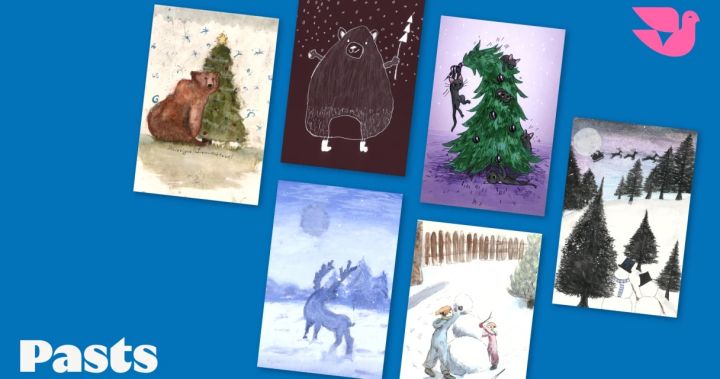 Ogresgala pamatskolas un Ikšķiles vidusskolas skolnieču mākslas darbi uz “Latvijas Pasta” Ziemassvētku kartītēm