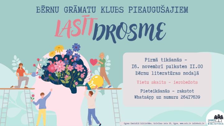 Iespēja pieteikties bērnu grāmatu klubā pieaugušajiem “LasītDrosme”