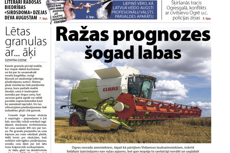 Attēls rakstam: Laikraksta "Ogres Vēstis Visiem" 11. augusta numurā