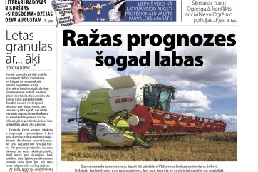 Attēls rakstam: Laikraksta "Ogres Vēstis Visiem" 11. augusta numurā