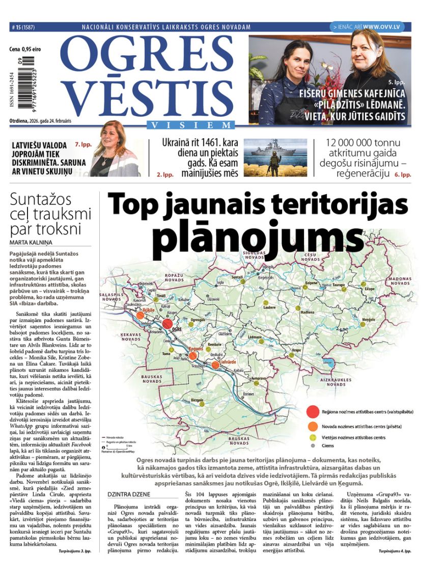 Laikraksta «Ogres Vēstis Visiem» 24. februāra numurā