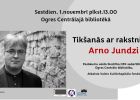 Attēls rakstam: Ogres bibliotēkā notiks tikšanās ar Arno Jundzi - rakstnieku, raidījumu vadītāju, literatūras pētnieku