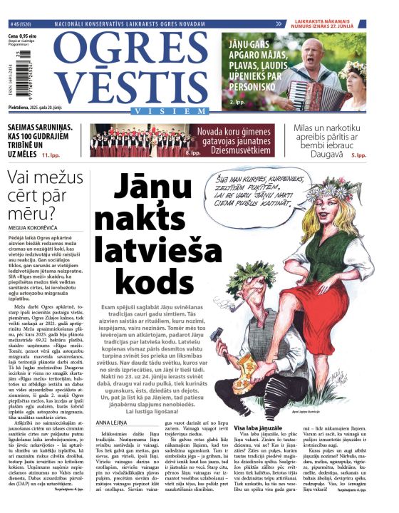 Laikraksta «Ogres Vēstis Visiem» 20. jūnija numurā