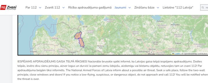 Divos Latvijas novados atkal izsludināts gaisa telpas apdraudējums