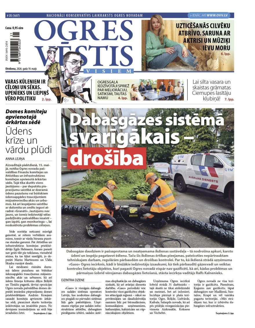 Laikraksta «Ogres Vēstis Visiem» 19. maija numurā