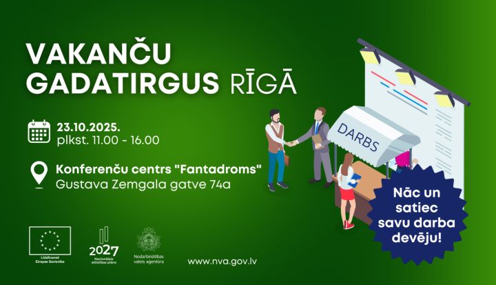 23. oktobrī Rīgā notiks Nodarbinātības valsts aģentūras Vakanču gadatirgus