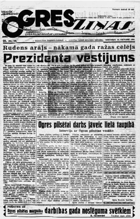 Iz pagājības. Šī diena pirms 86 gadiem avīzē (21.10.1939.)