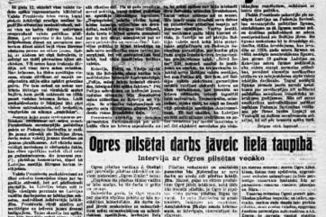 Attēls rakstam: Iz pagājības. Šī diena pirms 86 gadiem avīzē (21.10.1939.)