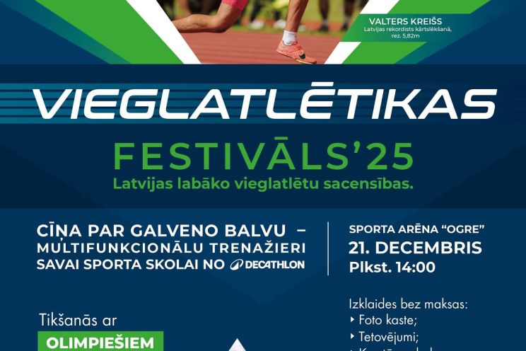 Attēls rakstam: Sporta arēnā “Ogre” pulcēsies Latvijas labākie vieglatlēti