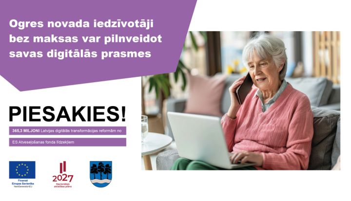 Ogres novadā pieejamas bezmaksas digitālo prasmju apmācības