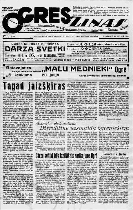 Iz pagājības. 15.07.1939.