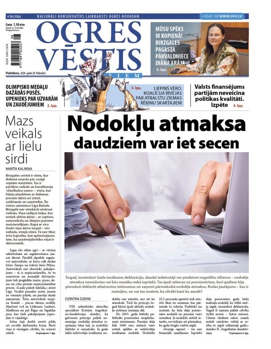 Laikraksta «Ogres Vēstis Visiem» 20. februāra numurā