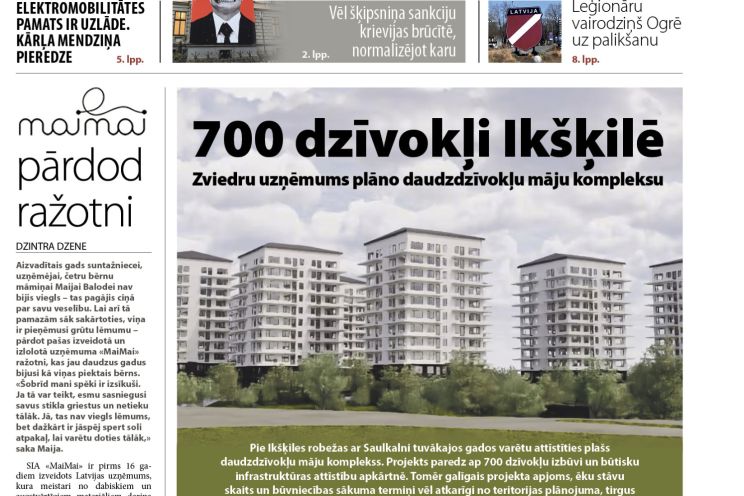 Attēls rakstam: Laikraksta "Ogres Vēstis Visiem" 17. marta numurā