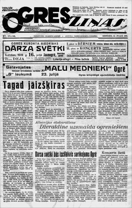 Iz pagājības. 22.07.1939.