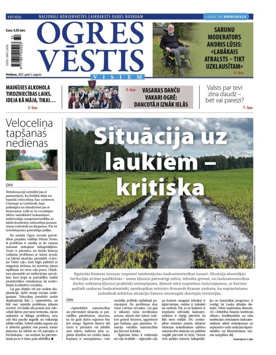 Laikraksta «Ogres Vēstis Visiem» 5. augusta numurā