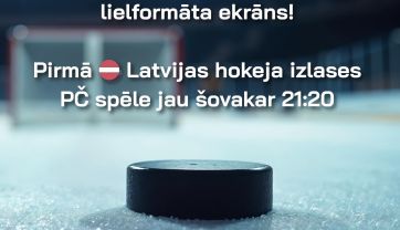 Attēls rakstam: Iespēja atbalstīt Latvijas hokeja izlasi, vērojot spēles uz lielformāta ekrāna Ogres skvērā