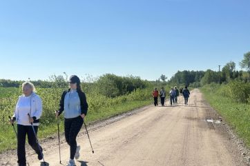 Attēls rakstam: FOTO: Lauberē nūjotāji iepazīst Ogres novadu