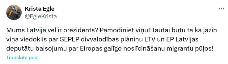 Ekrānuzņēmums no "X"