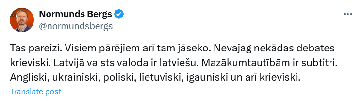 Ekrānuzņēmums no "X"