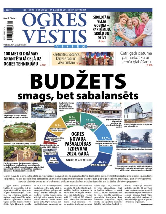 Laikraksta "Ogres Vēstis Visiem" 20. februāra numurā