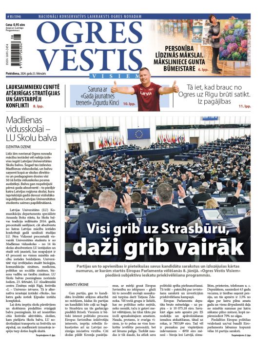 Laikraksta "Ogres Vēstis Visiem" 23. februāra numurā