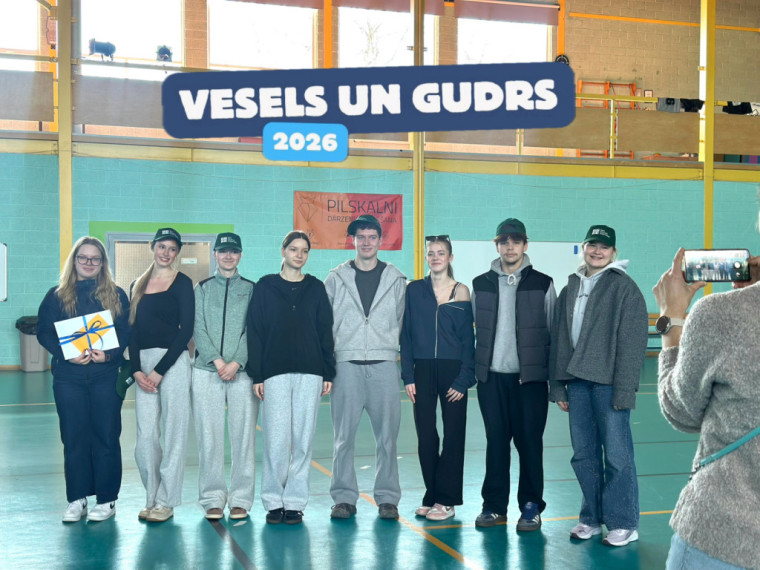 FOTO: Ogres novada jaunieši tikās uz aktīvu pasākumu “Vesels un gudrs 2026” Lielvārdē 