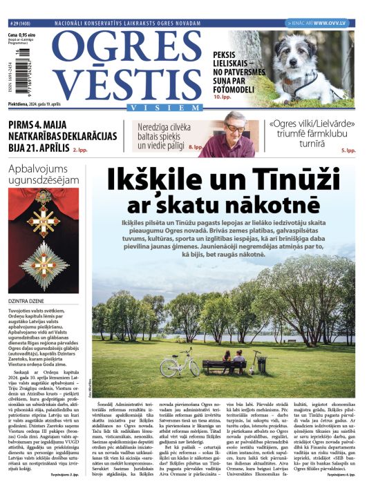 Laikraksta "Ogres Vēstis Visiem" 19. aprīļa numurā